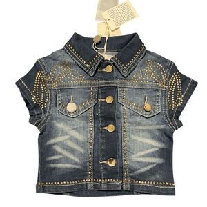 Fun & Fun Stylish Blue Denim Kids Jacket with Gold Accents